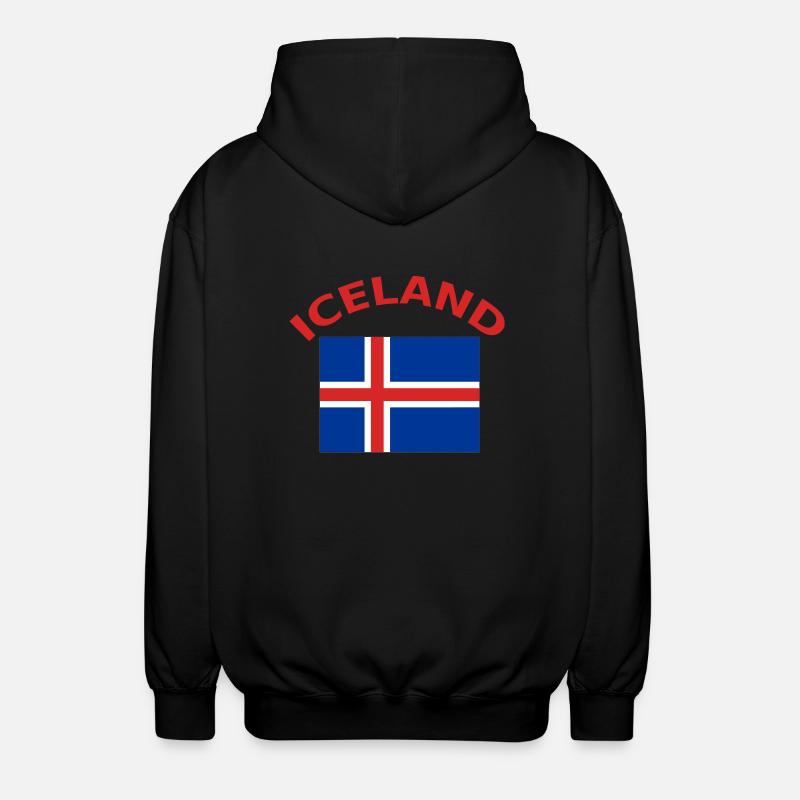 Islande, Islande, drapeau, drapeau - Veste à capuche unisexe - noir