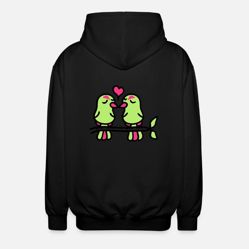 oiseaux dans l'amour 3 - Veste à capuche unisexe - noir