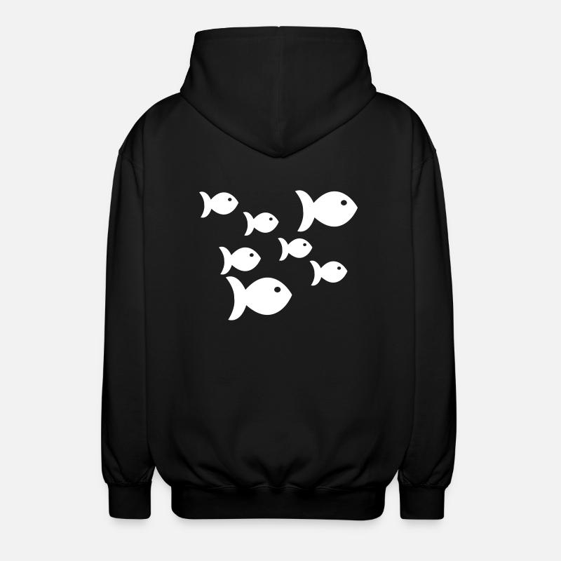Pisces - Unisex Hooded Jacket - black