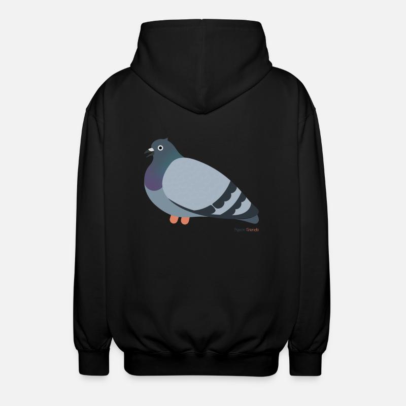 Tauben Vogel - Unisex Kapuzenjacke - Schwarz