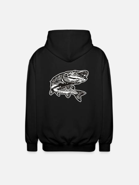 Hecht mit kontur - Unisex Kapuzenjacke - Schwarz