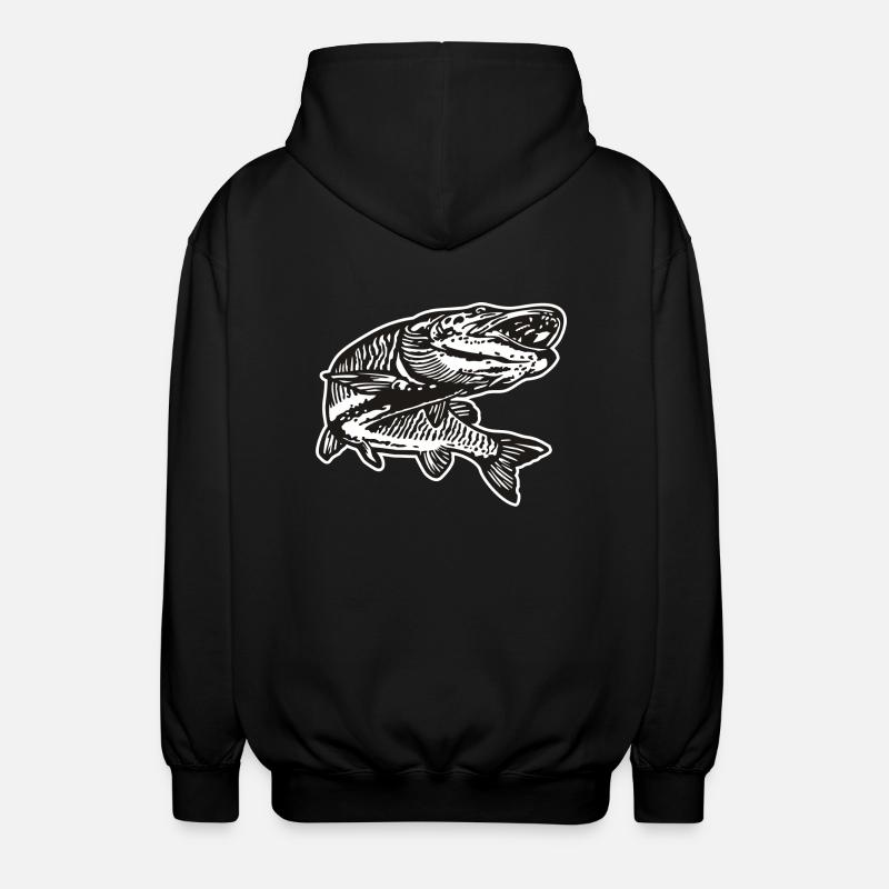 Hecht mit Kontur - Unisex Hooded Jacket - black