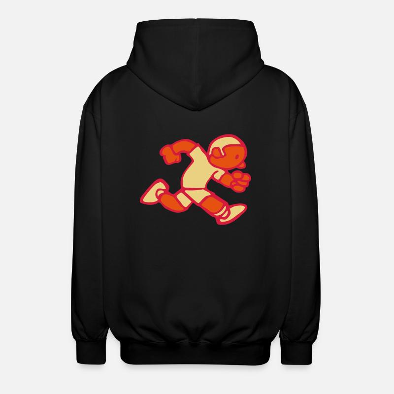 tegning løping jogging løp morsom vintage run - Unisex-hettejakke - svart