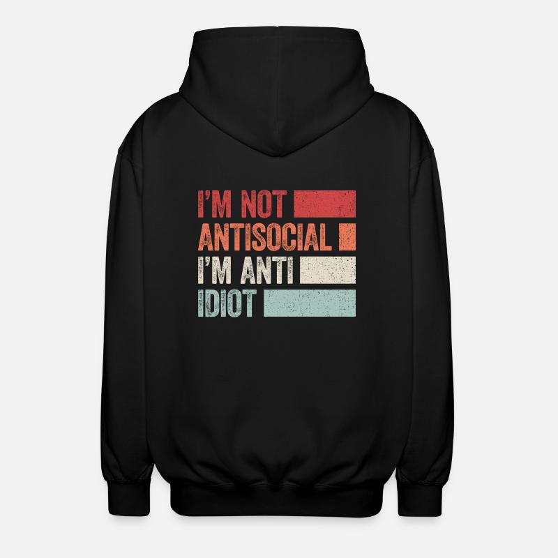 Sarcastic introvert - Unisex Hooded Jacket - black