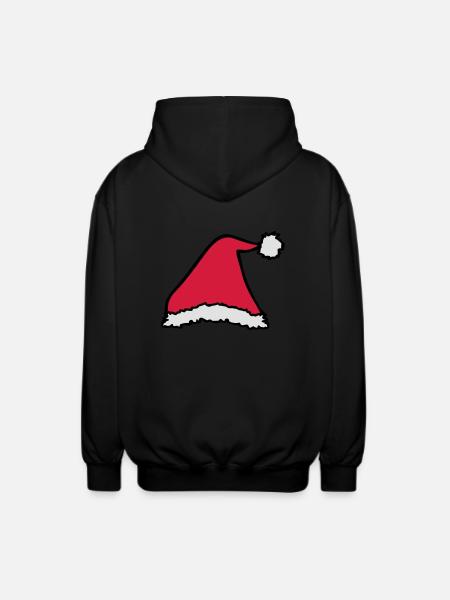 Santa Hat - Unisex Hooded Jacket - black