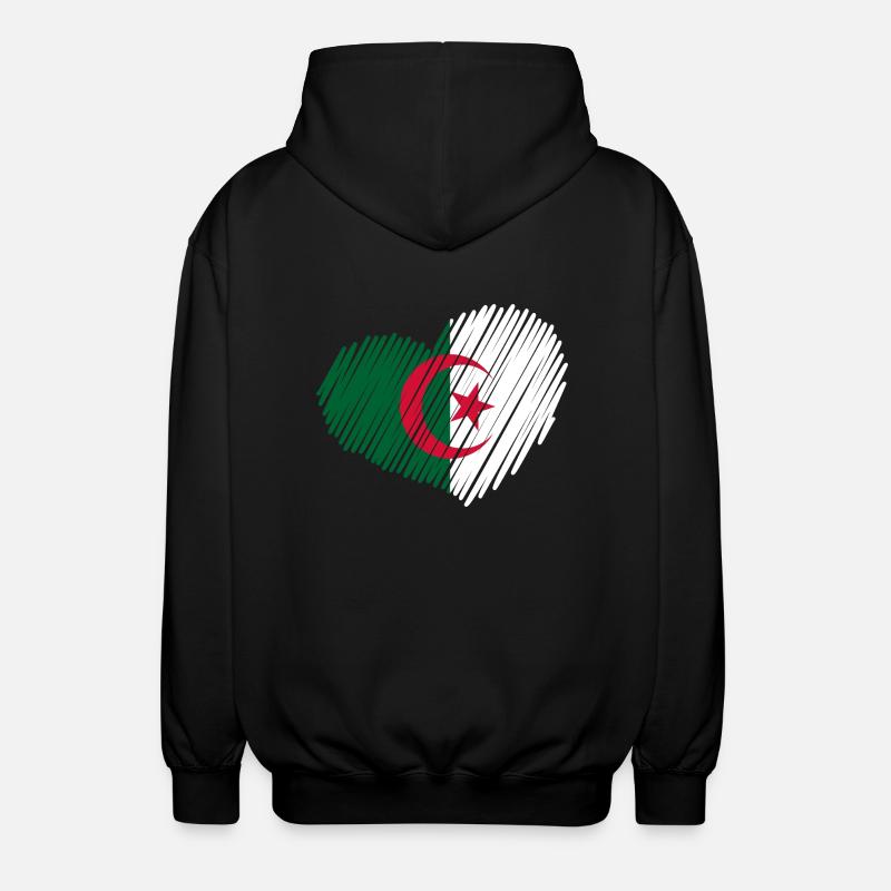 coeur Algérie drapeau - Veste à capuche unisexe - noir