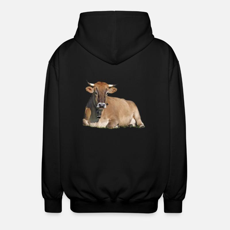 Ruhendes Rind - Unisex Kapuzenjacke - Schwarz