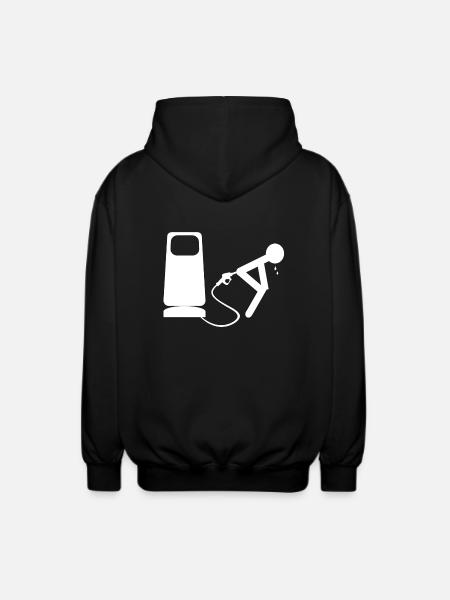 white petrol - Unisex Hooded Jacket - black