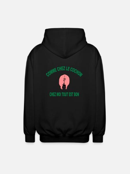 cochon - Veste à capuche unisexe - noir