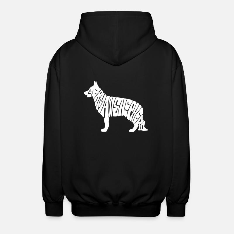 german shepherd - Unisex Hooded Jacket - black