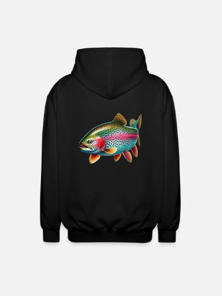 Regenbogenforelle - Unisex Kapuzenjacke - Schwarz