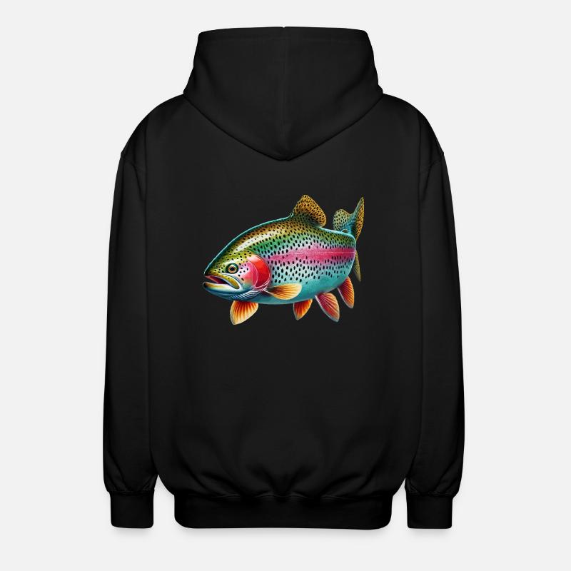 Rainbow trout - Unisex Hooded Jacket - black