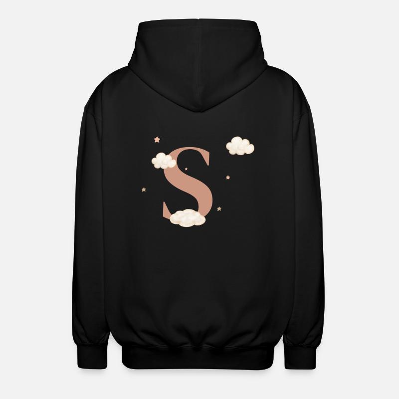 Lettre s nuages étoiles - Veste à capuche unisexe - noir