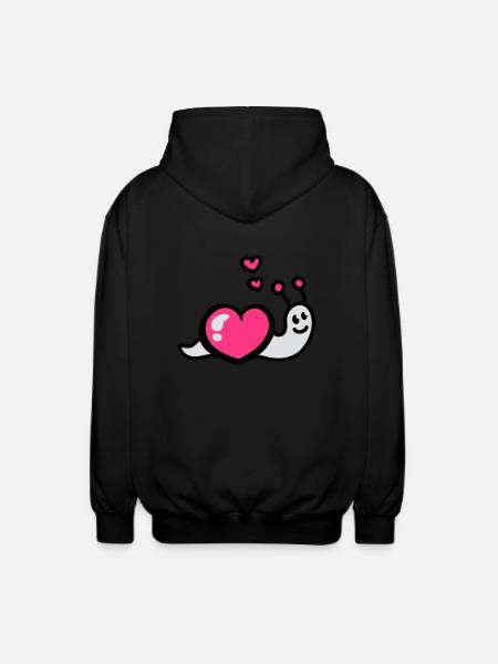 Herz Schnecke 3 - Unisex Kapuzenjacke - Schwarz