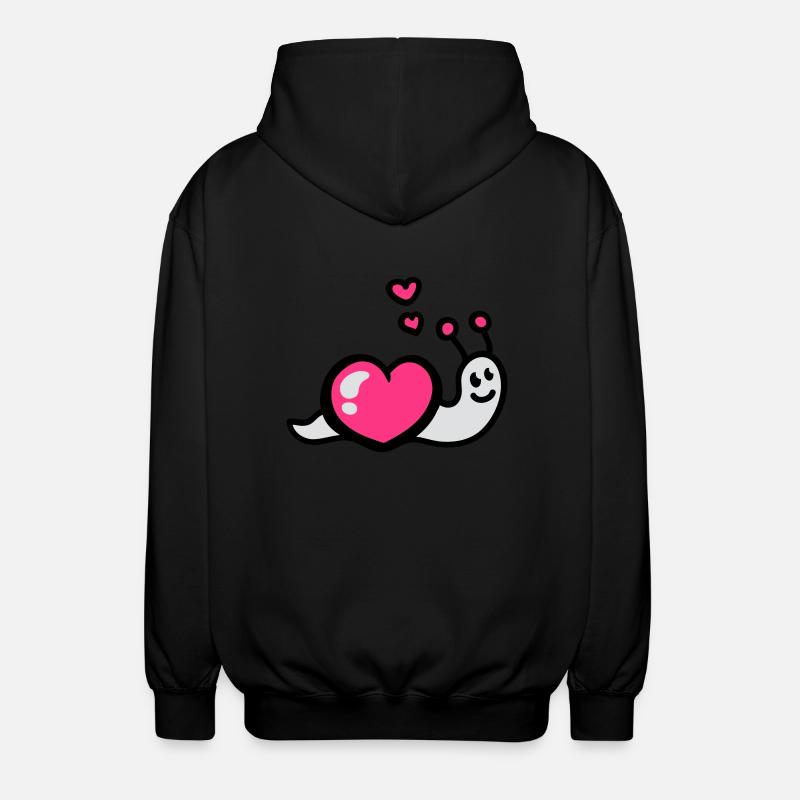 Herz Schnecke 3 - Unisex Kapuzenjacke - Schwarz
