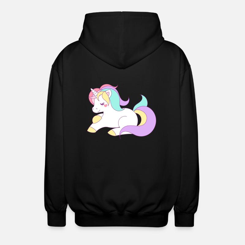 Einhorn Comic - Unisex Kapuzenjacke - Schwarz
