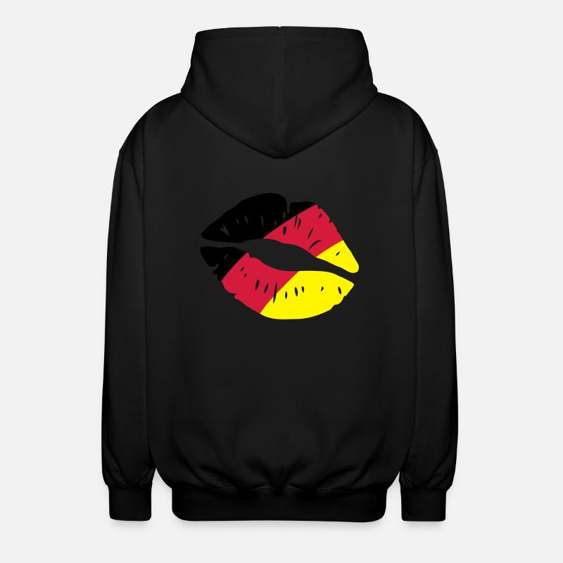 germany kiss lips - Unisex Kapuzenjacke - Schwarz
