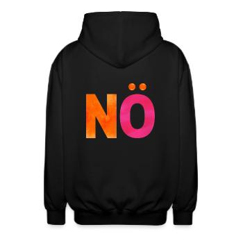 NON. Une chemise, un mot. - Veste à capuche unisexe - noir - Dos - AI Model Male 185 light (185cm)