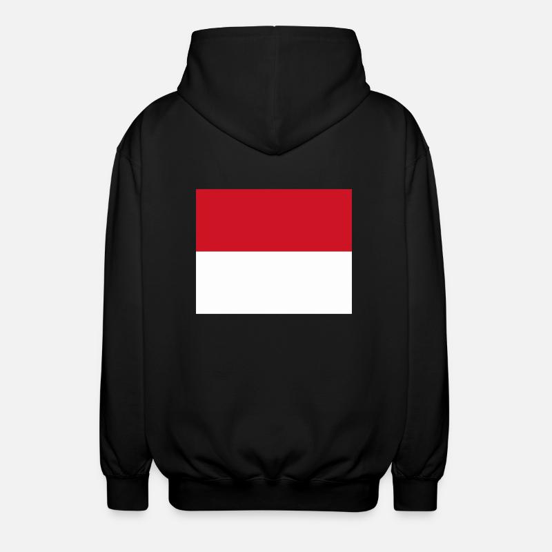 Monaco flag / Drapeau Monaco - Unisex Hooded Jacket - black