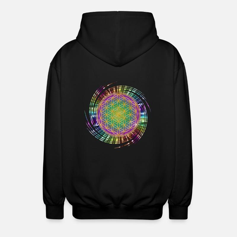Fleur de la vie - Spirale - Veste à capuche unisexe - noir