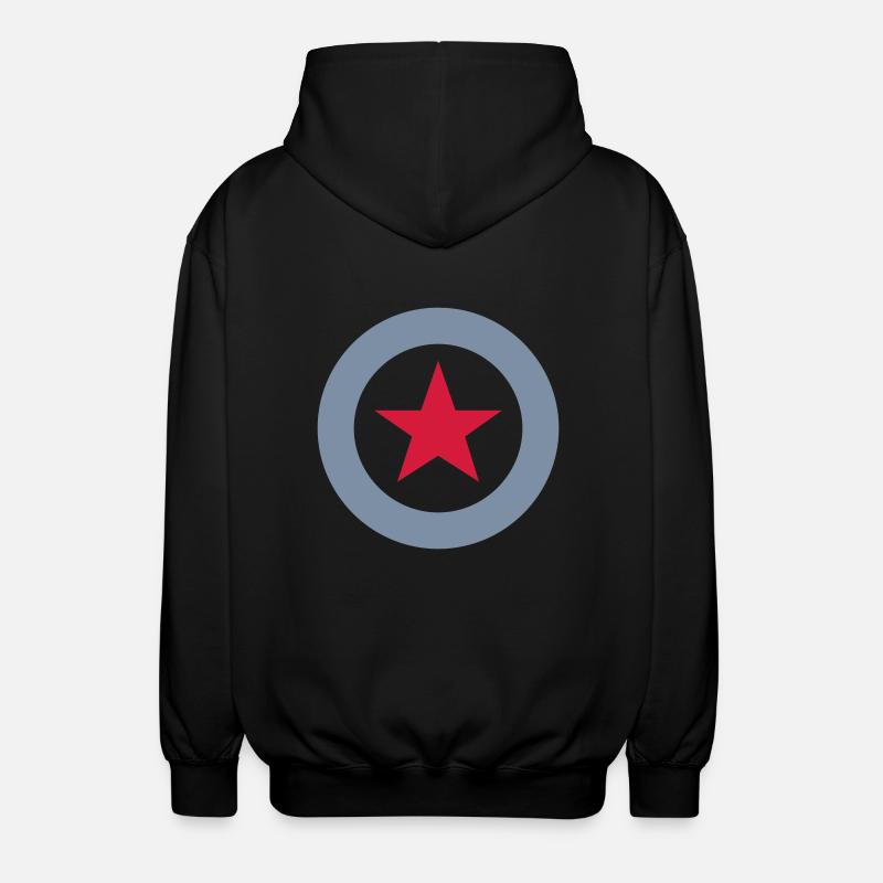 encerclé étoiles / circled star (2c) - Veste à capuche unisexe - noir