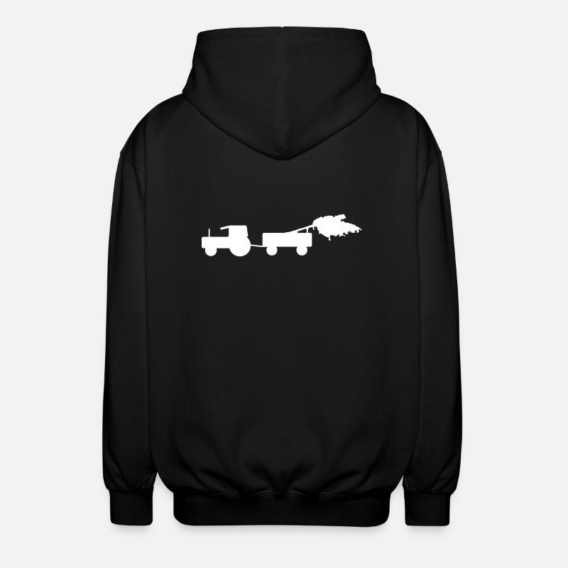 Kirchweih Traktor mit Hänger - Unisex Kapuzenjacke - Schwarz