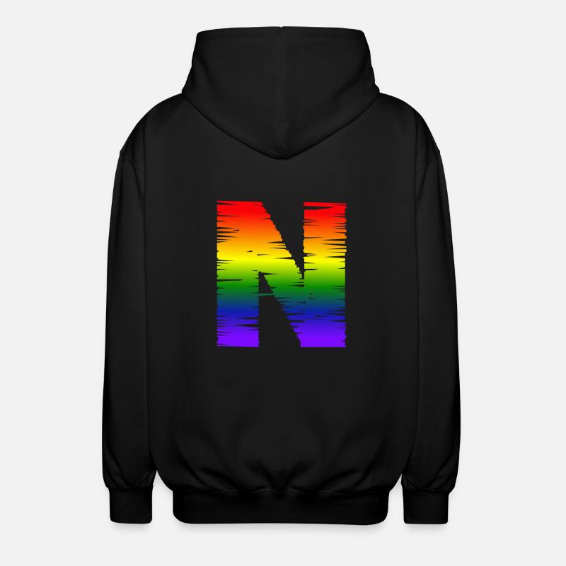 Rainbow N - Unisex Hooded Jacket - black