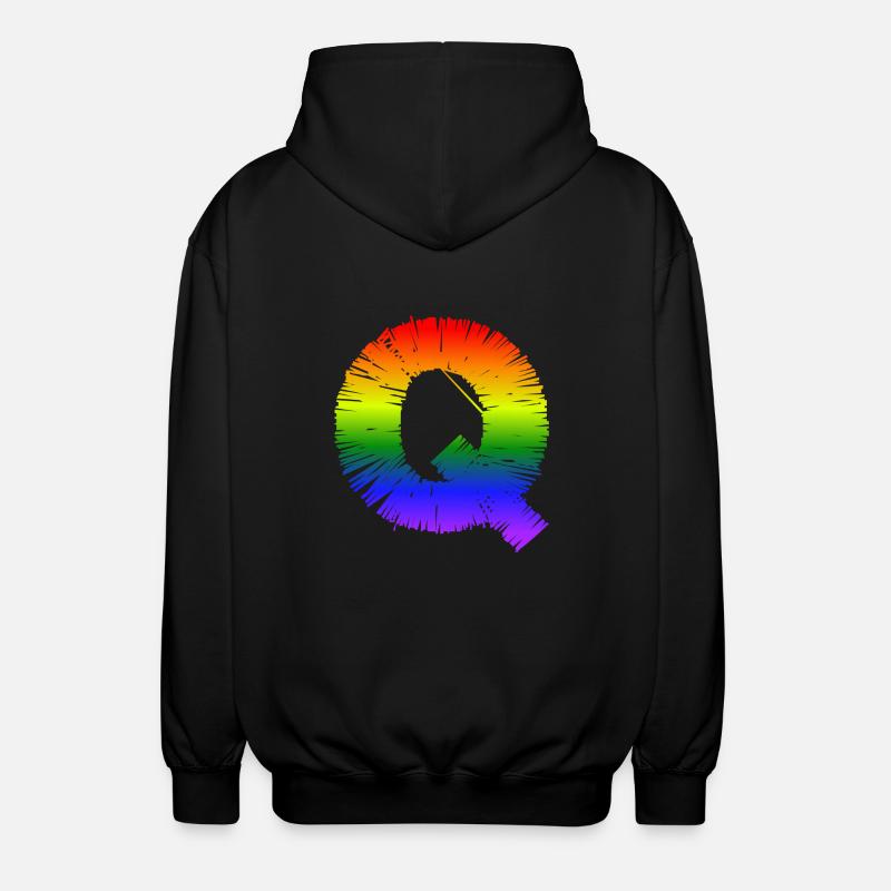 Rainbow Q - Unisex Hooded Jacket - black