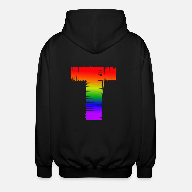 Regenbogen-T - Unisex Kapuzenjacke - Schwarz
