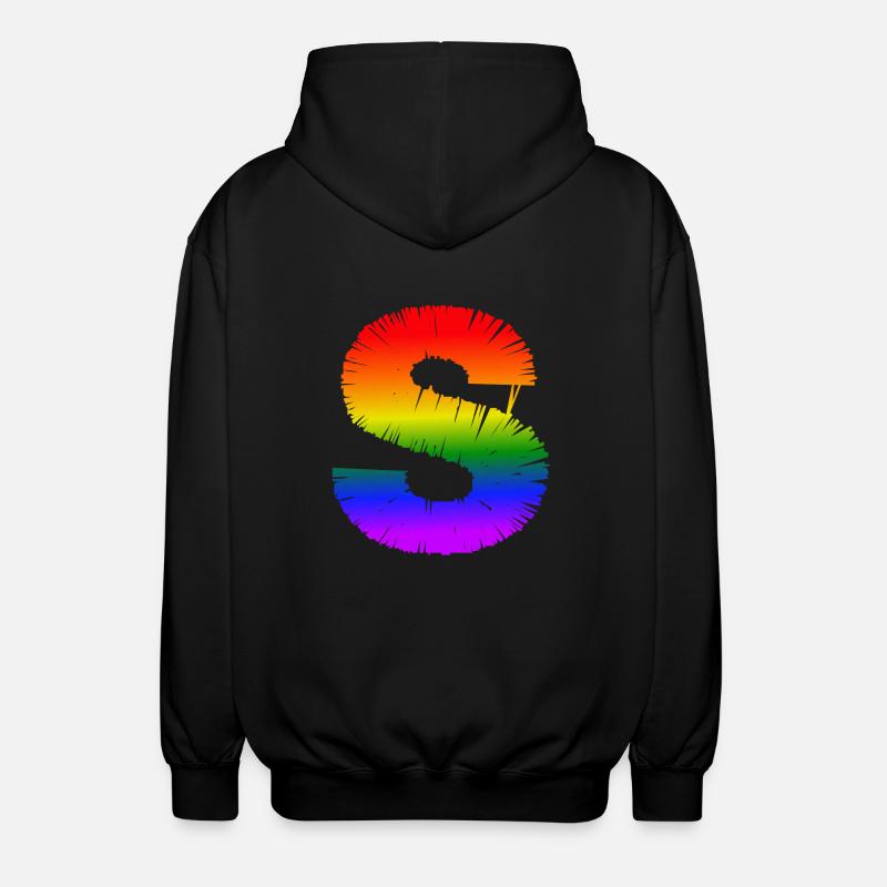 Regenbogen-S - Unisex Kapuzenjacke - Schwarz