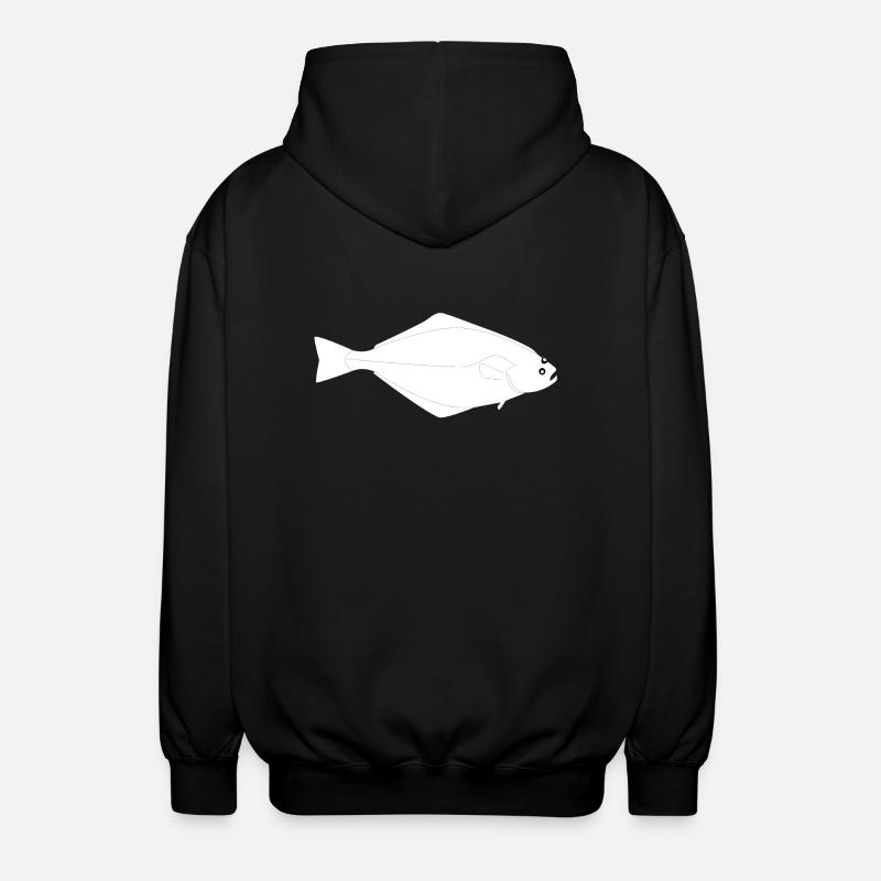 Heilbutt Vollformat weiß - Unisex Kapuzenjacke - Schwarz