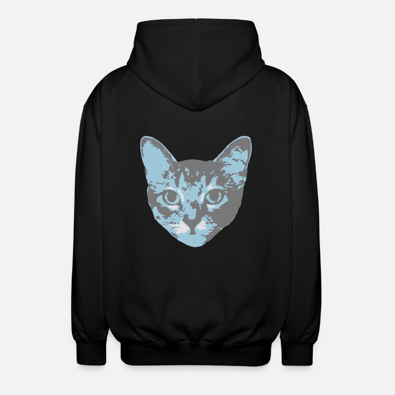 cat face - Unisex Kapuzenjacke - Schwarz