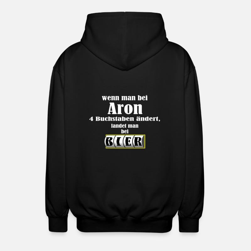 Aron und Bier - Unisex Kapuzenjacke - Schwarz