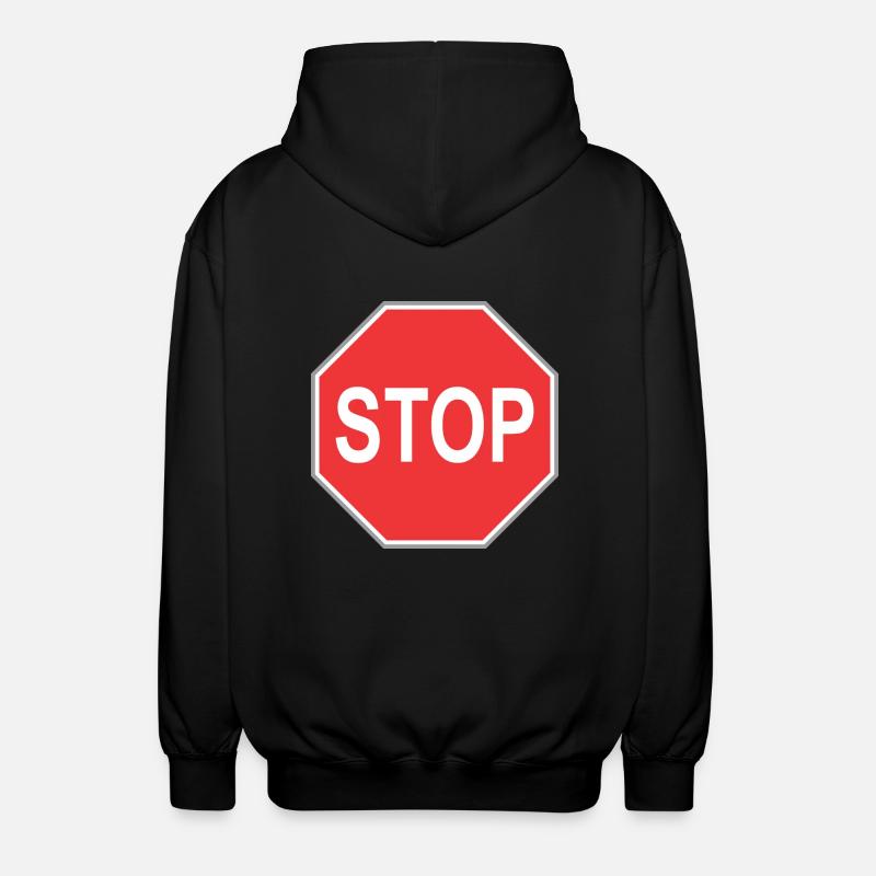 Panneau stop - Veste à capuche unisexe - noir