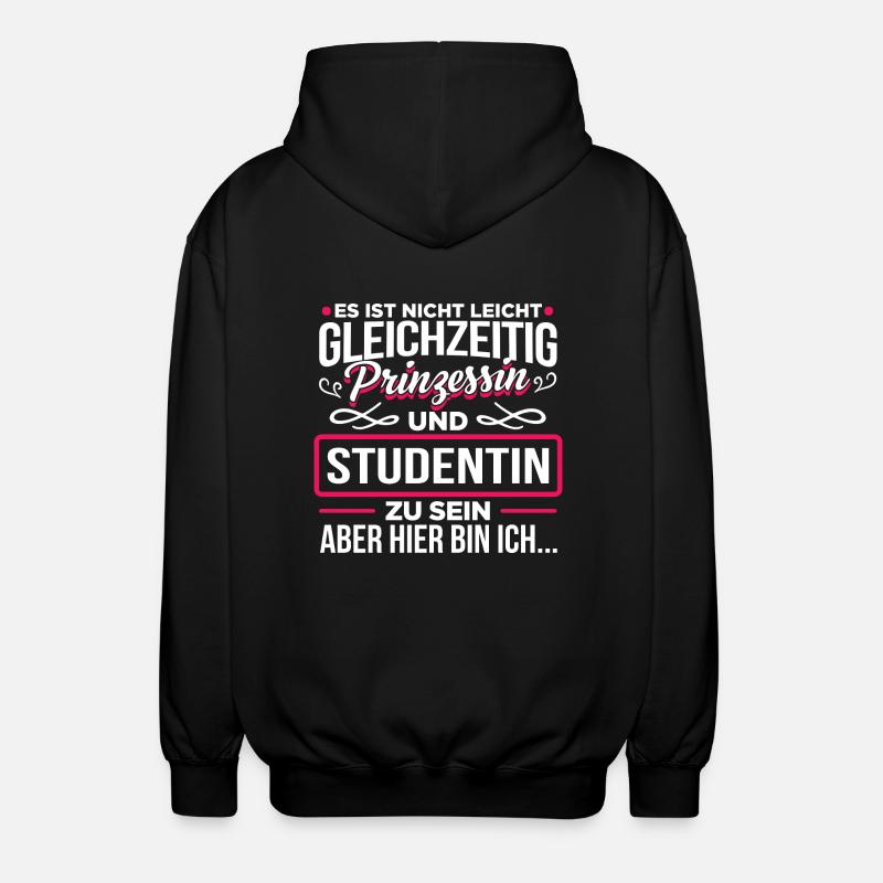 STUDENTIN - Prinzessin - Unisex Kapuzenjacke - Schwarz