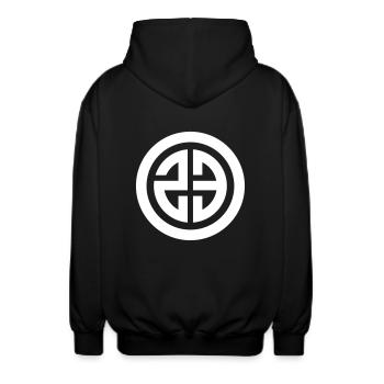 tekno 23 logo free party - Veste à capuche unisexe - noir - Dos - AI Model Male 185 light (185cm)