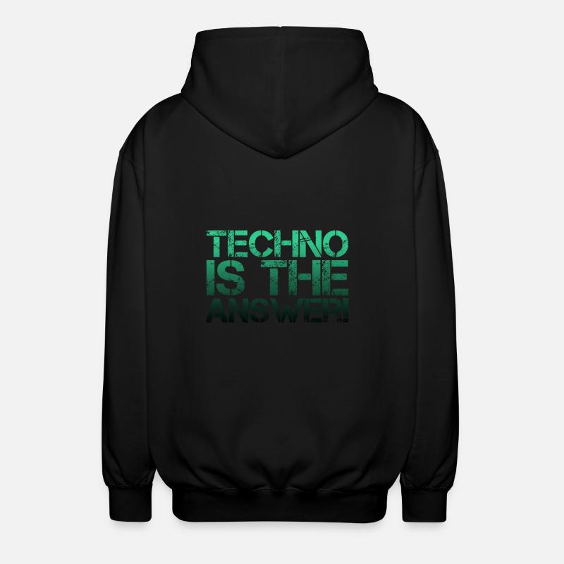 TECHNO - Veste à capuche unisexe - noir