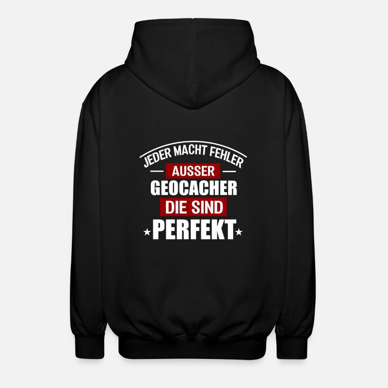 GEOCACHER - Unisex Kapuzenjacke - Schwarz