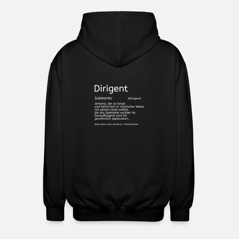 Dirigent Wörterbuch - Unisex Kapuzenjacke - Schwarz