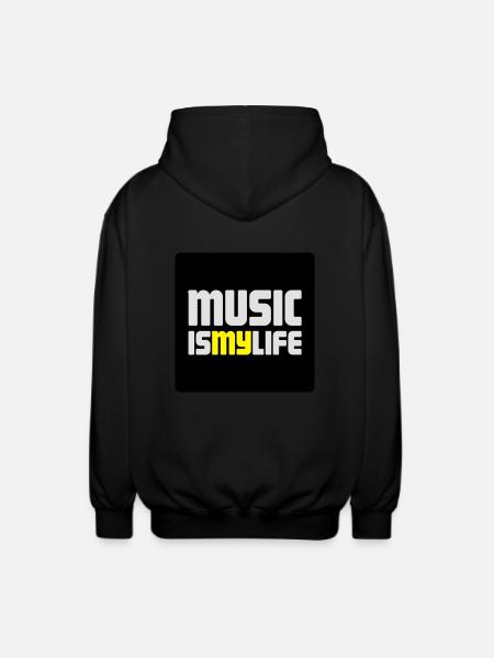 music i smy life - Unisex Hooded Jacket - black