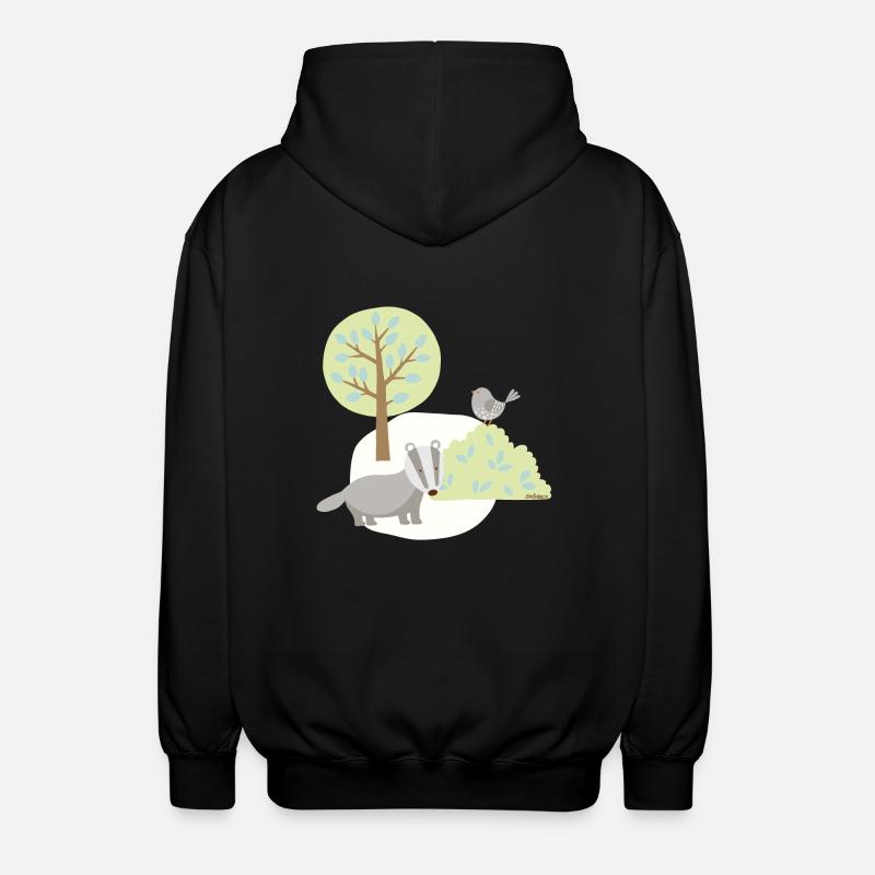 Patch_Dachs - Unisex Kapuzenjacke - Schwarz
