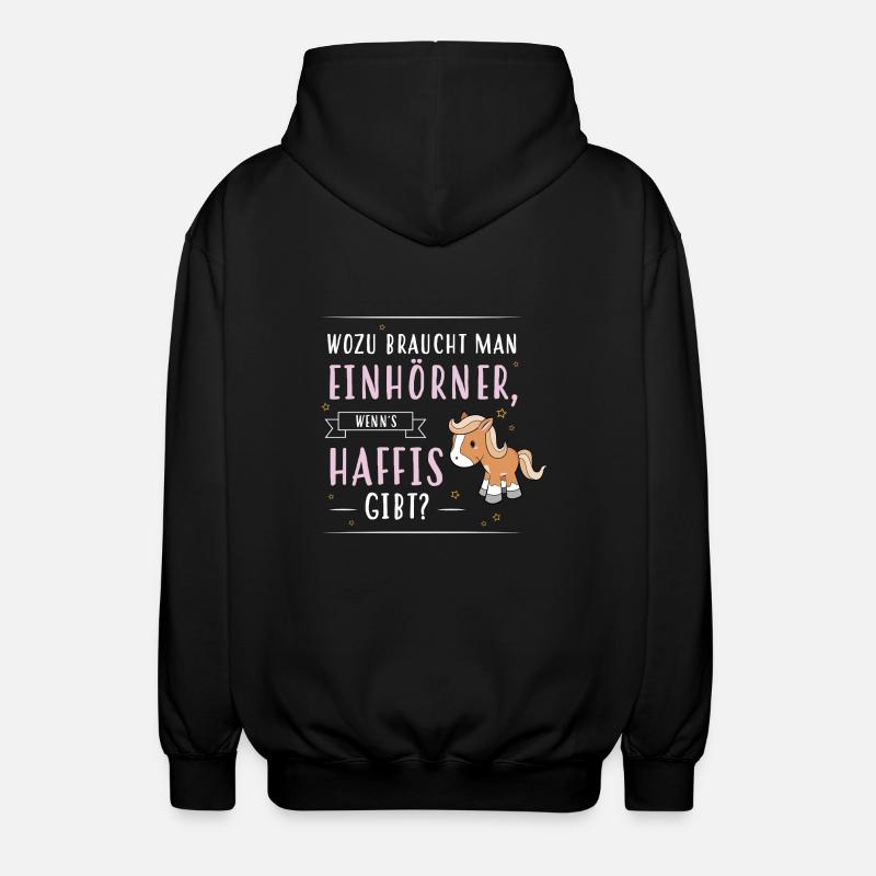 Wozu Einhörner Haflinger - Unisex Kapuzenjacke - Schwarz