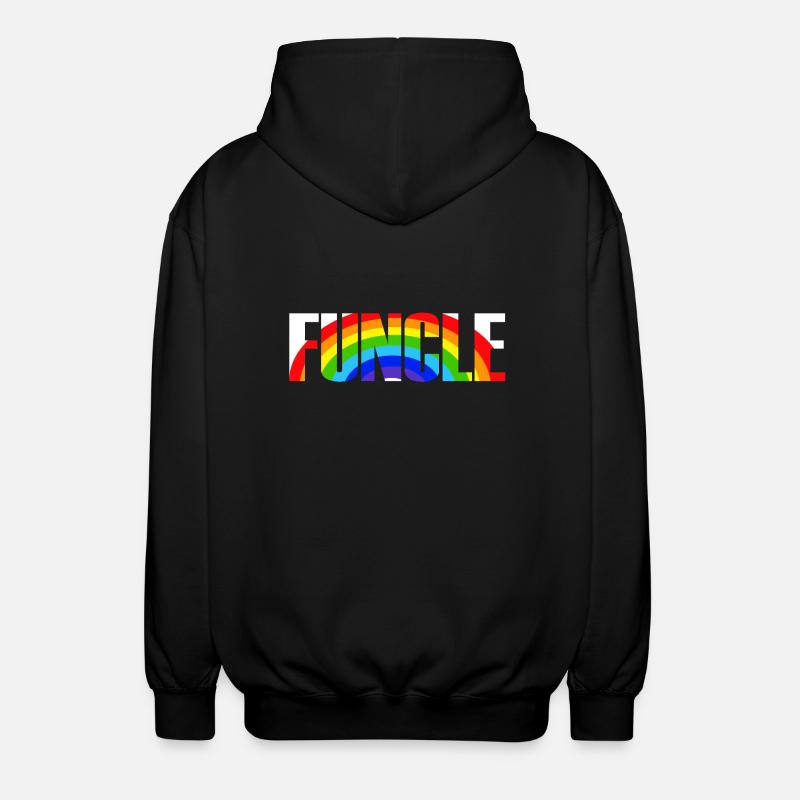 Cool Funcle Rainbow Uncle Gift - Unisex Kapuzenjacke - Schwarz