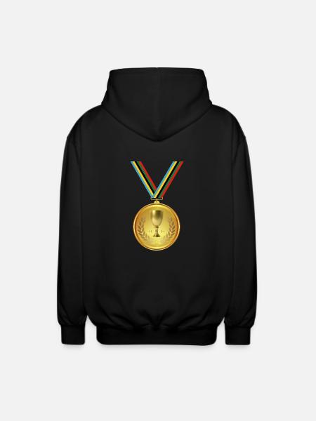 Gold Medal, Medal, Winner Winner - Unisex Hooded Jacket - black