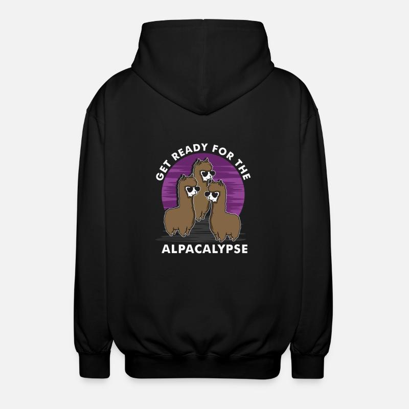 Préparez-vous pour l'alpakalypse - Veste à capuche unisexe - noir