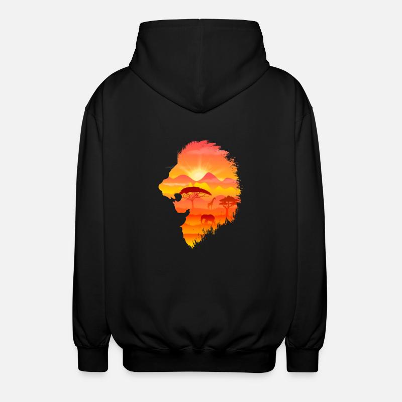 Lion Roi de la Savane - Veste à capuche unisexe - noir