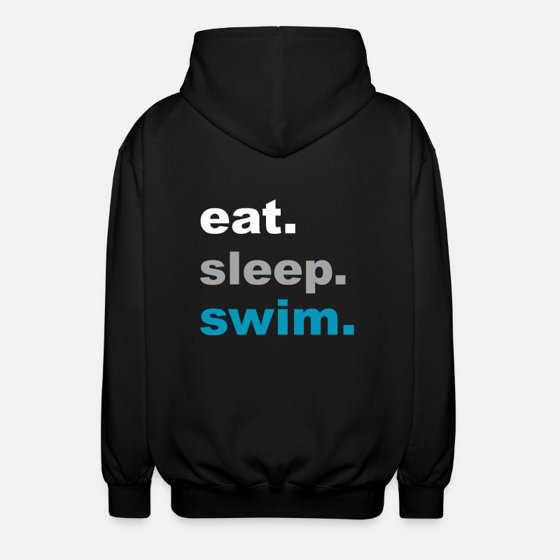 Essen, Schlafen, Schwimmen! - Geschenk - Unisex Kapuzenjacke - Schwarz