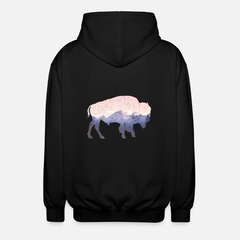 Bison utilisé look - Veste à capuche unisexe - noir