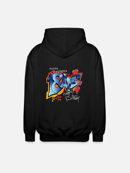 18 ans - Veste à capuche unisexe - noir