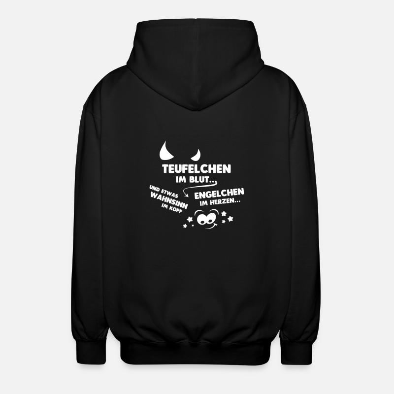 Teufelchen im Blut - Unisex Kapuzenjacke - Schwarz